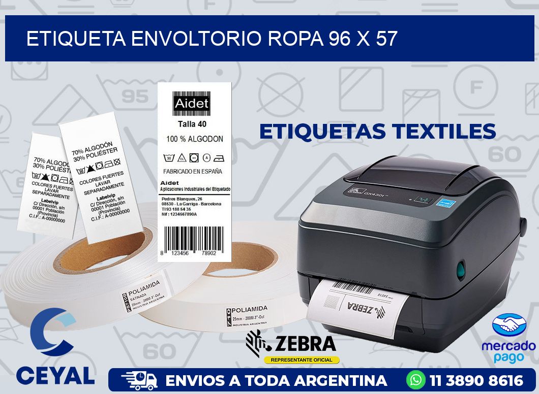 ETIQUETA ENVOLTORIO ROPA 96 x 57