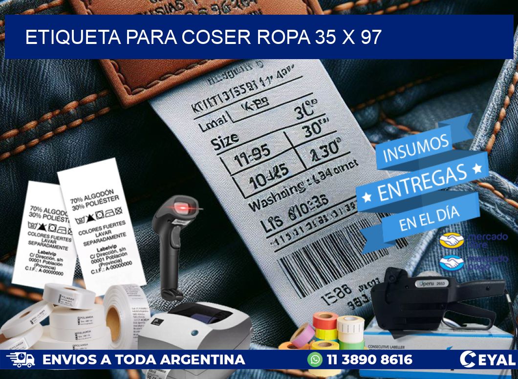 ETIQUETA PARA COSER ROPA 35 x 97