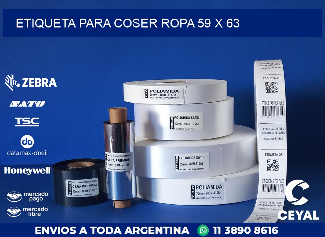 ETIQUETA PARA COSER ROPA 59 x 63
