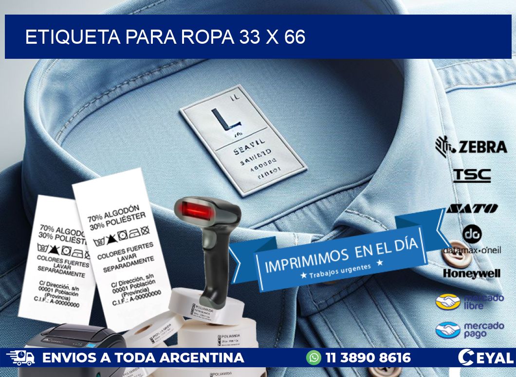 ETIQUETA PARA ROPA 33 x 66