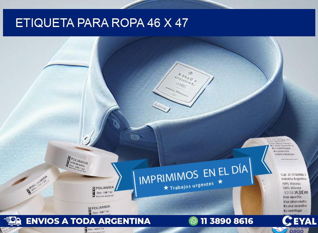 ETIQUETA PARA ROPA 46 x 47