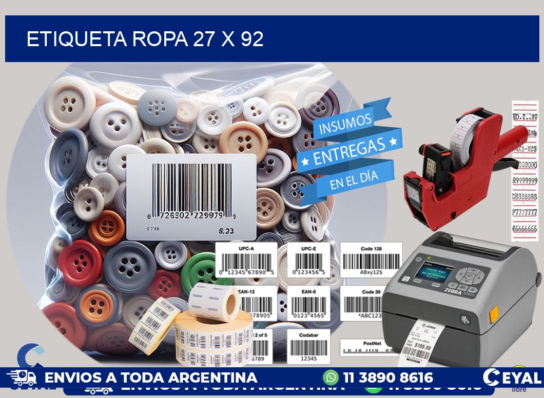 ETIQUETA ROPA 27 x 92
