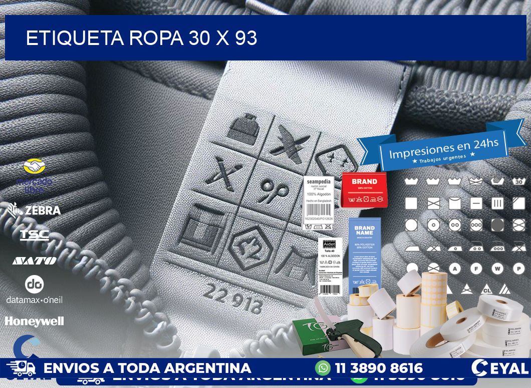 ETIQUETA ROPA 30 x 93