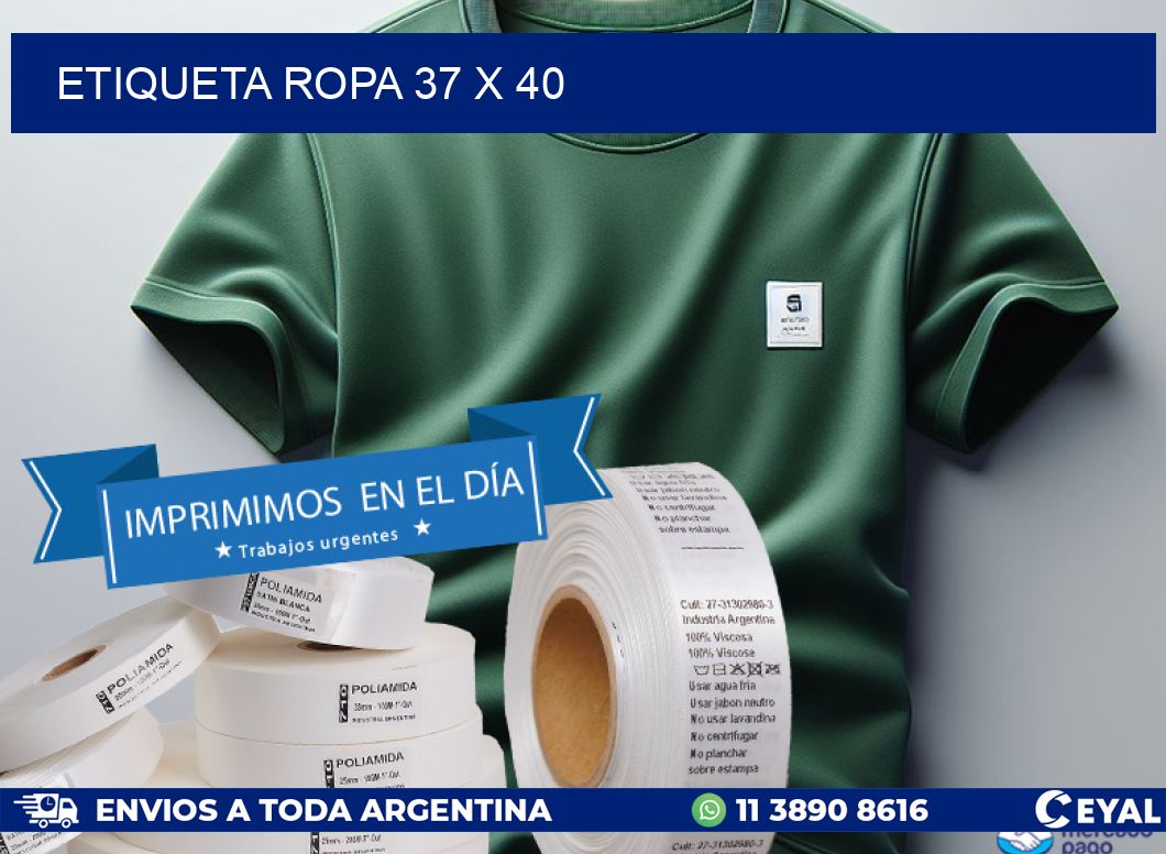 ETIQUETA ROPA 37 x 40