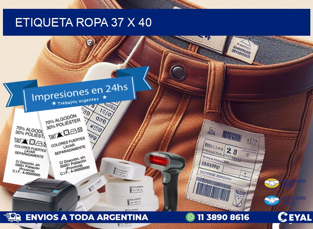 ETIQUETA ROPA 37 x 40