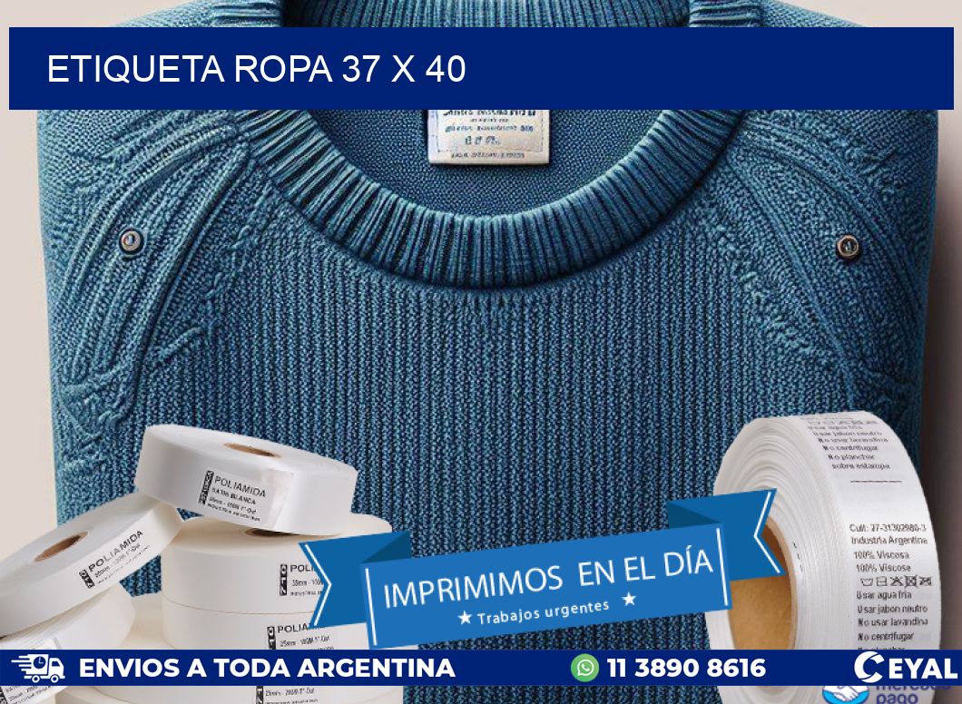 ETIQUETA ROPA 37 x 40