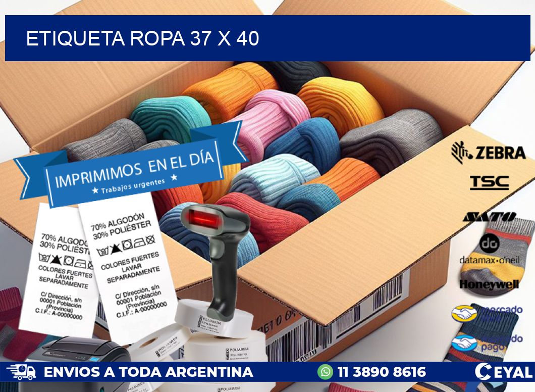 ETIQUETA ROPA 37 x 40