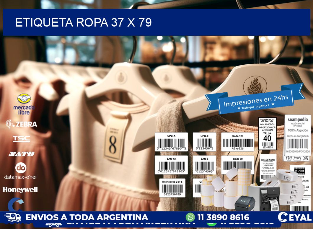 ETIQUETA ROPA 37 x 79