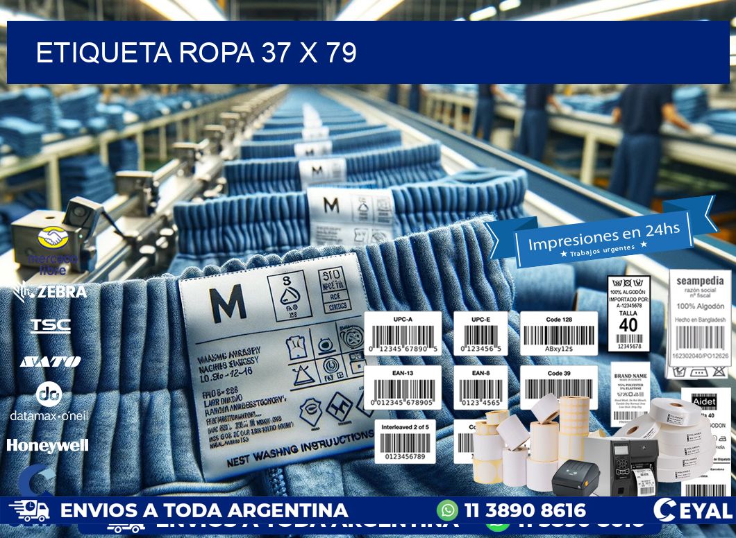 ETIQUETA ROPA 37 x 79