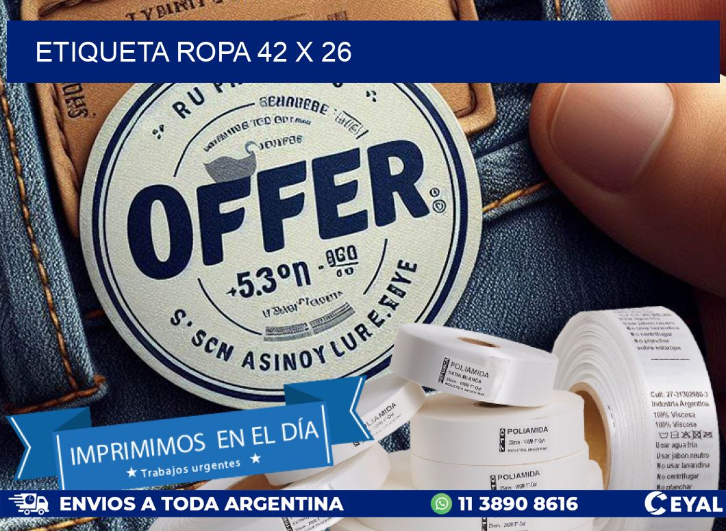 ETIQUETA ROPA 42 x 26