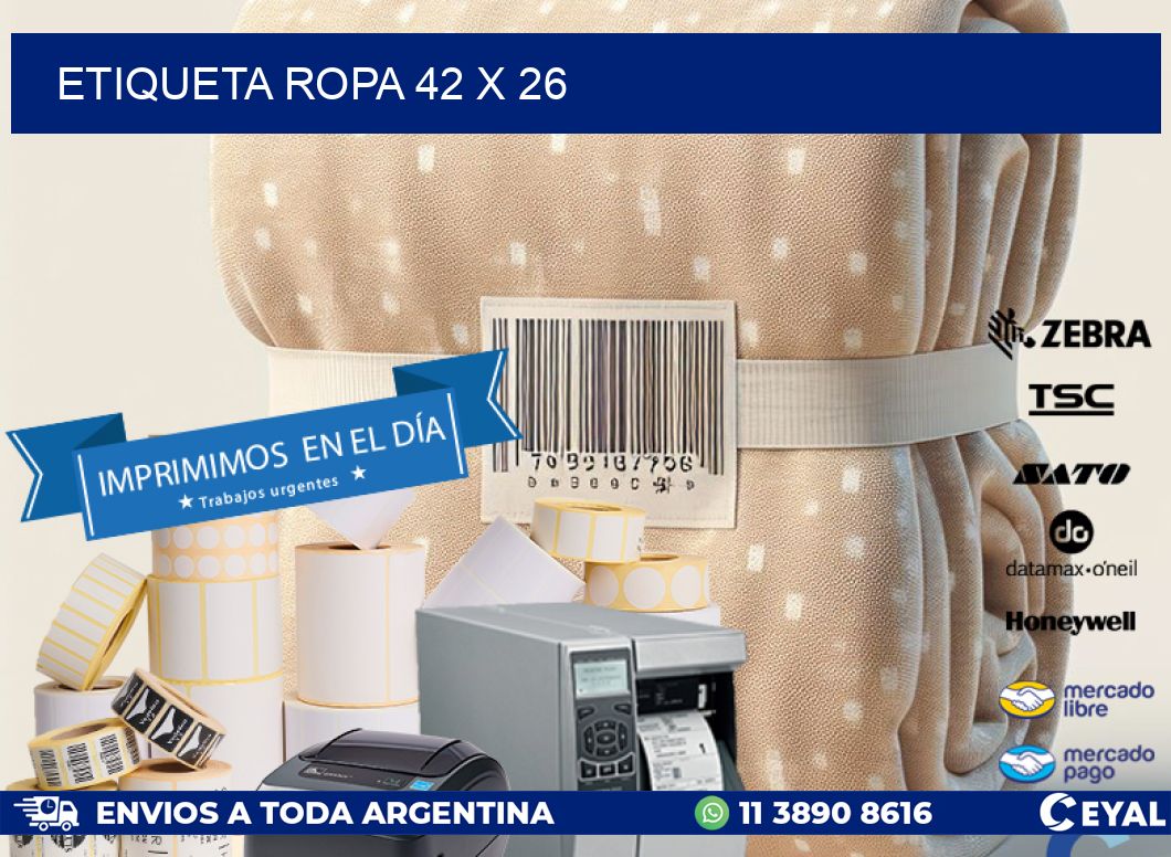 ETIQUETA ROPA 42 x 26
