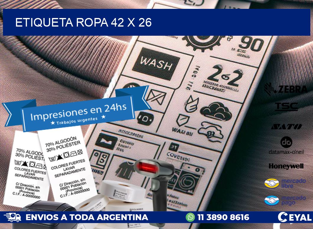ETIQUETA ROPA 42 x 26