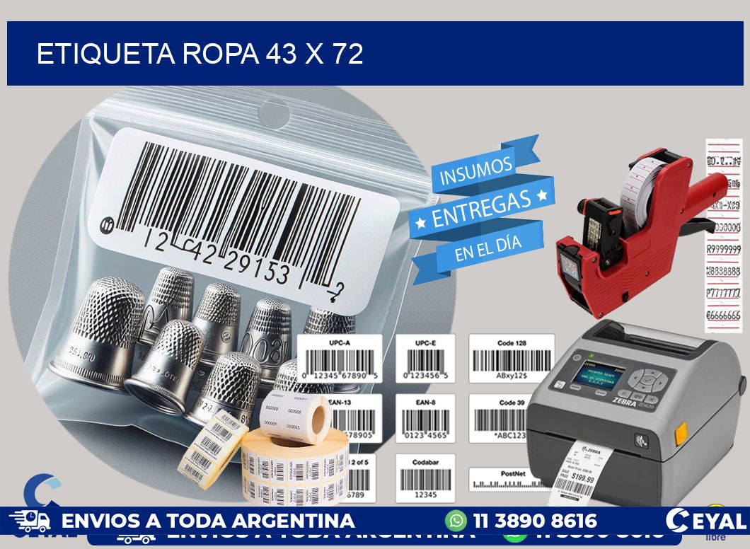 ETIQUETA ROPA 43 x 72