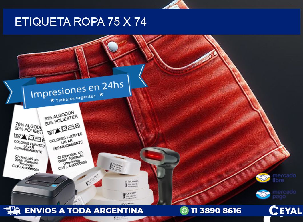 ETIQUETA ROPA 75 x 74