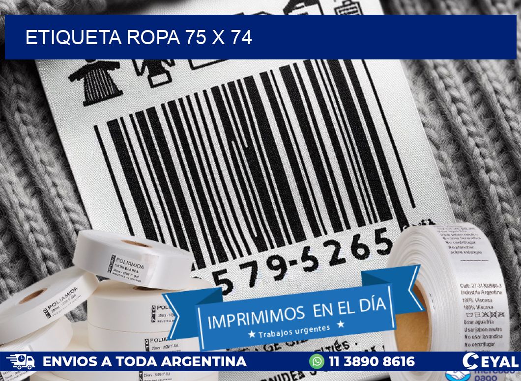 ETIQUETA ROPA 75 x 74