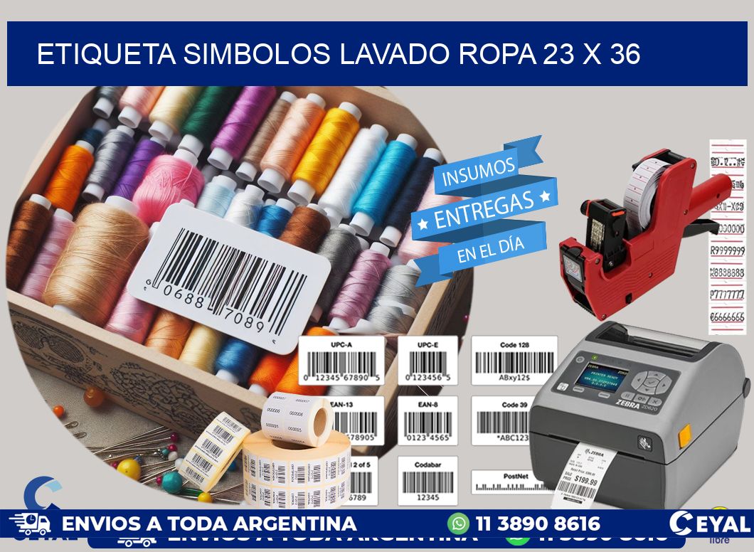 ETIQUETA SIMBOLOS LAVADO ROPA 23 x 36
