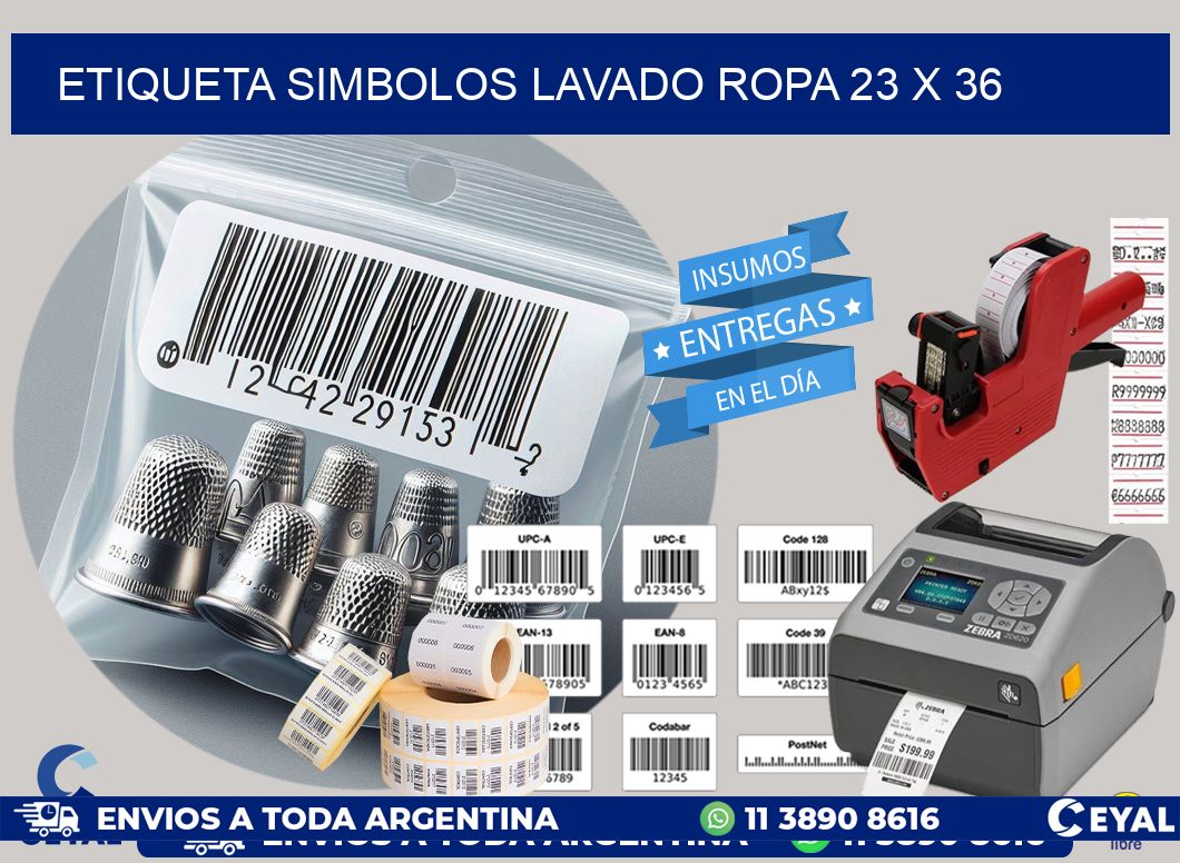 ETIQUETA SIMBOLOS LAVADO ROPA 23 x 36