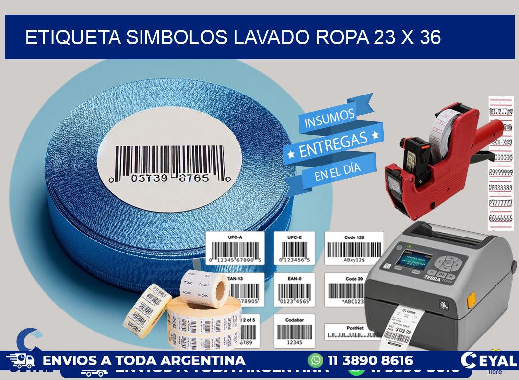 ETIQUETA SIMBOLOS LAVADO ROPA 23 x 36