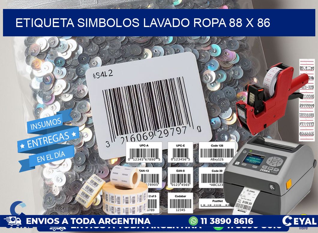 ETIQUETA SIMBOLOS LAVADO ROPA 88 x 86