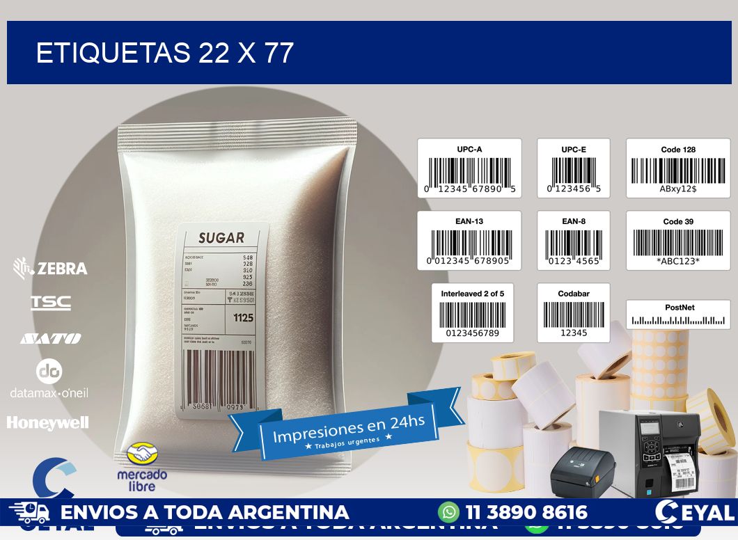 ETIQUETAS 22 x 77