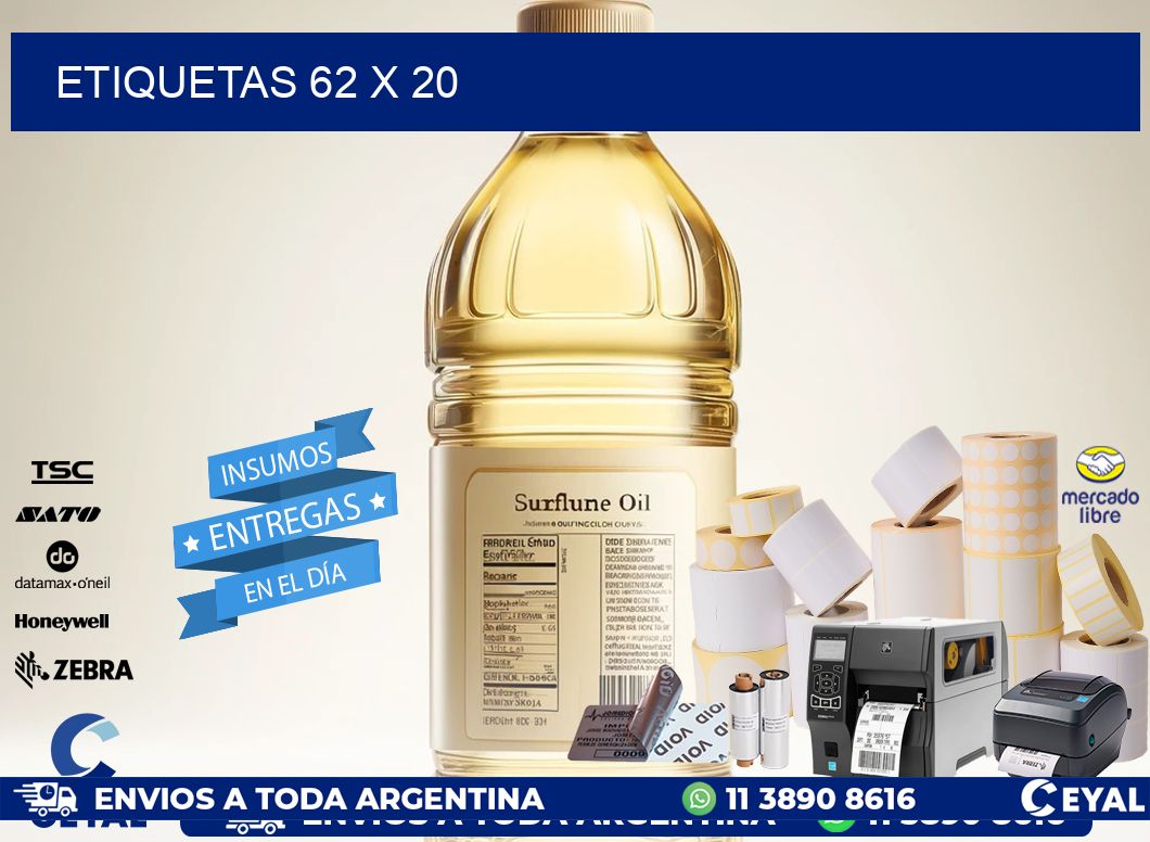 ETIQUETAS 62 x 20