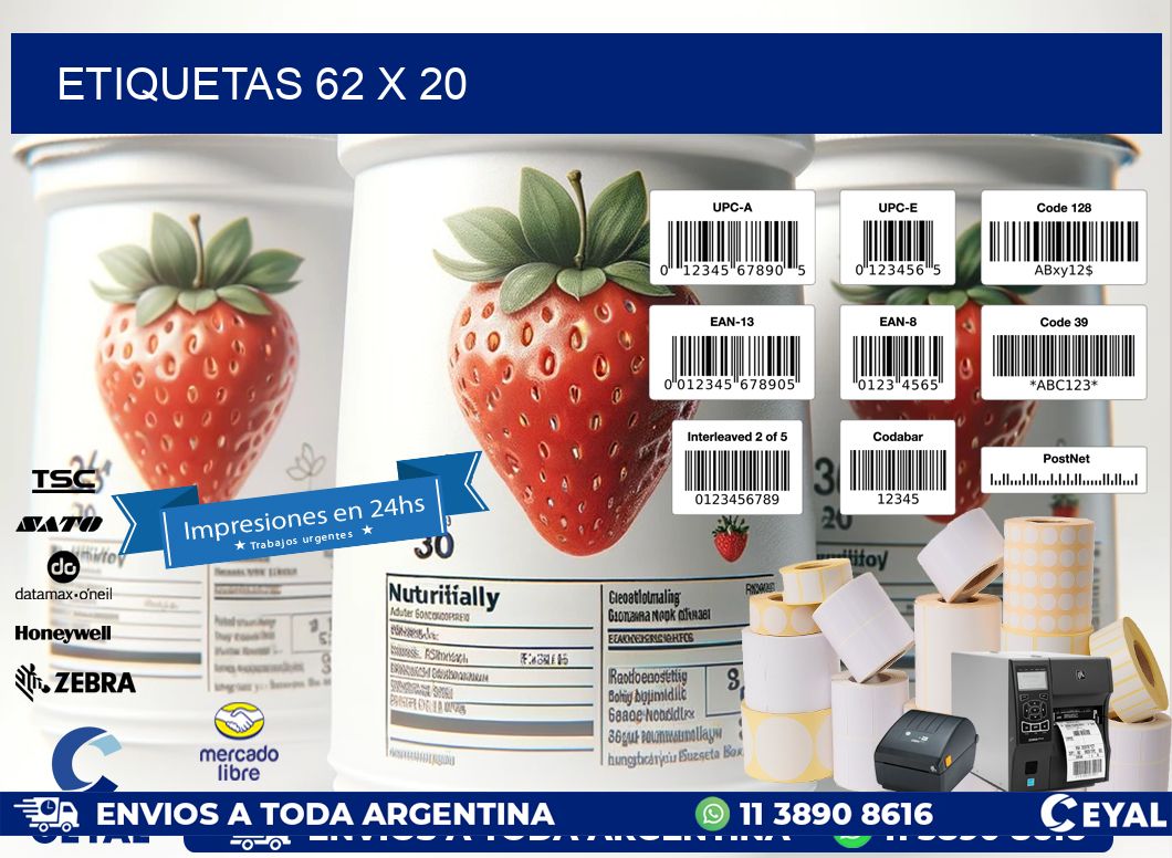 ETIQUETAS 62 x 20