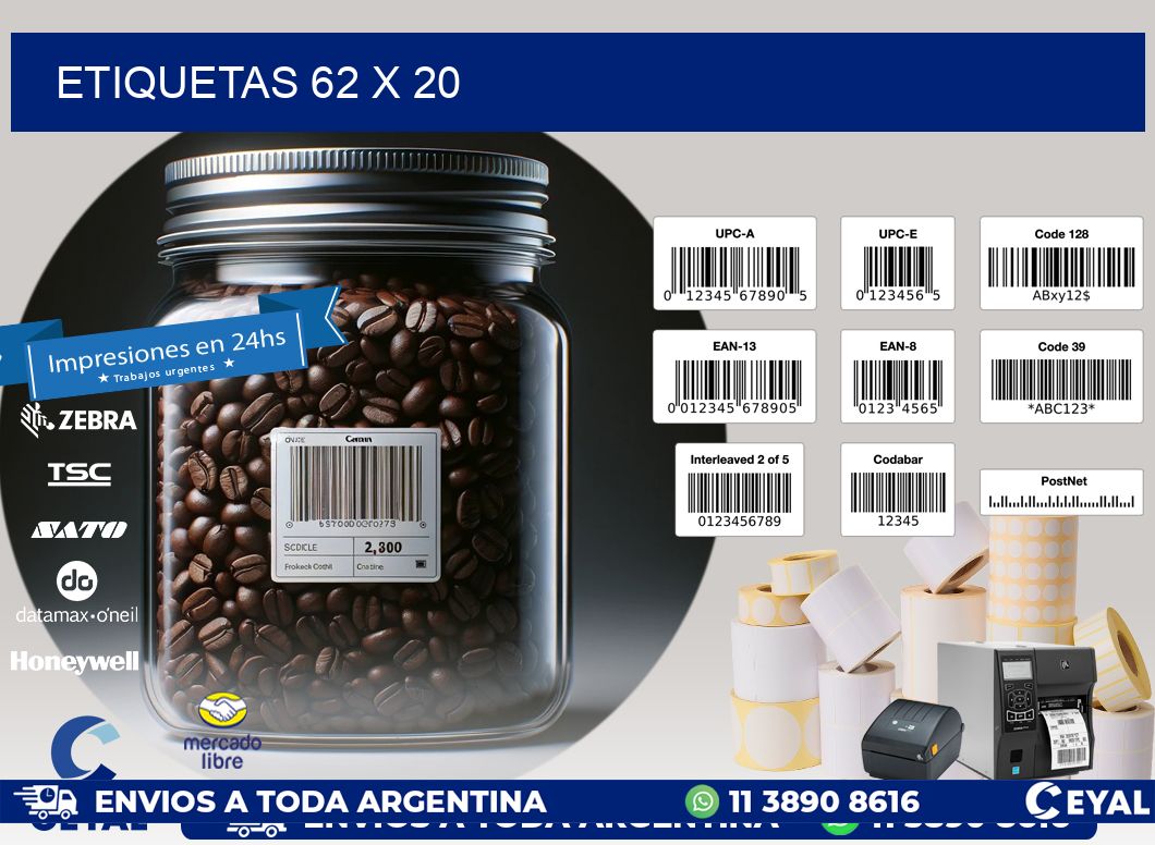 ETIQUETAS 62 x 20