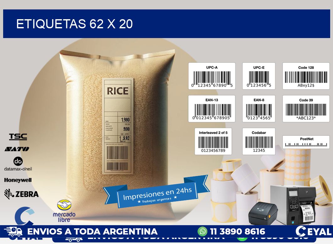 ETIQUETAS 62 x 20