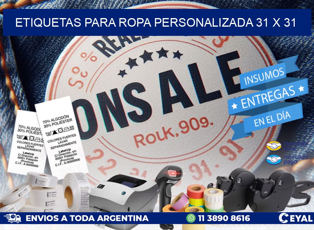 ETIQUETAS PARA ROPA PERSONALIZADA 31 x 31