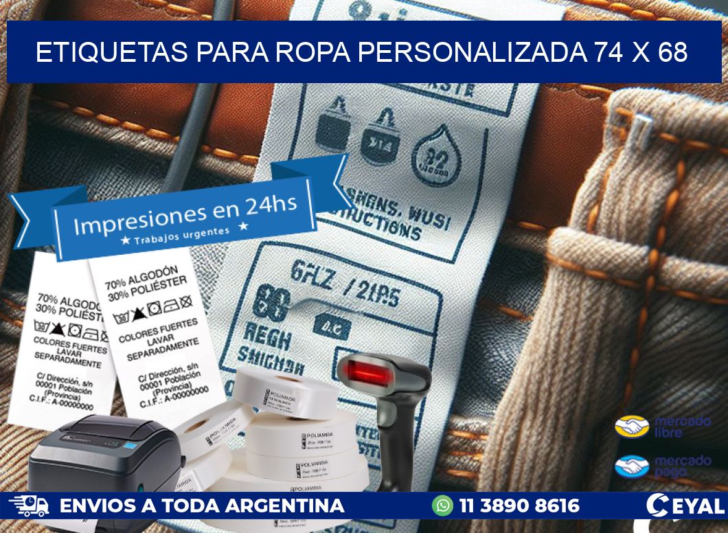 ETIQUETAS PARA ROPA PERSONALIZADA 74 x 68