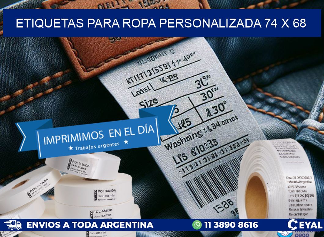 ETIQUETAS PARA ROPA PERSONALIZADA 74 x 68
