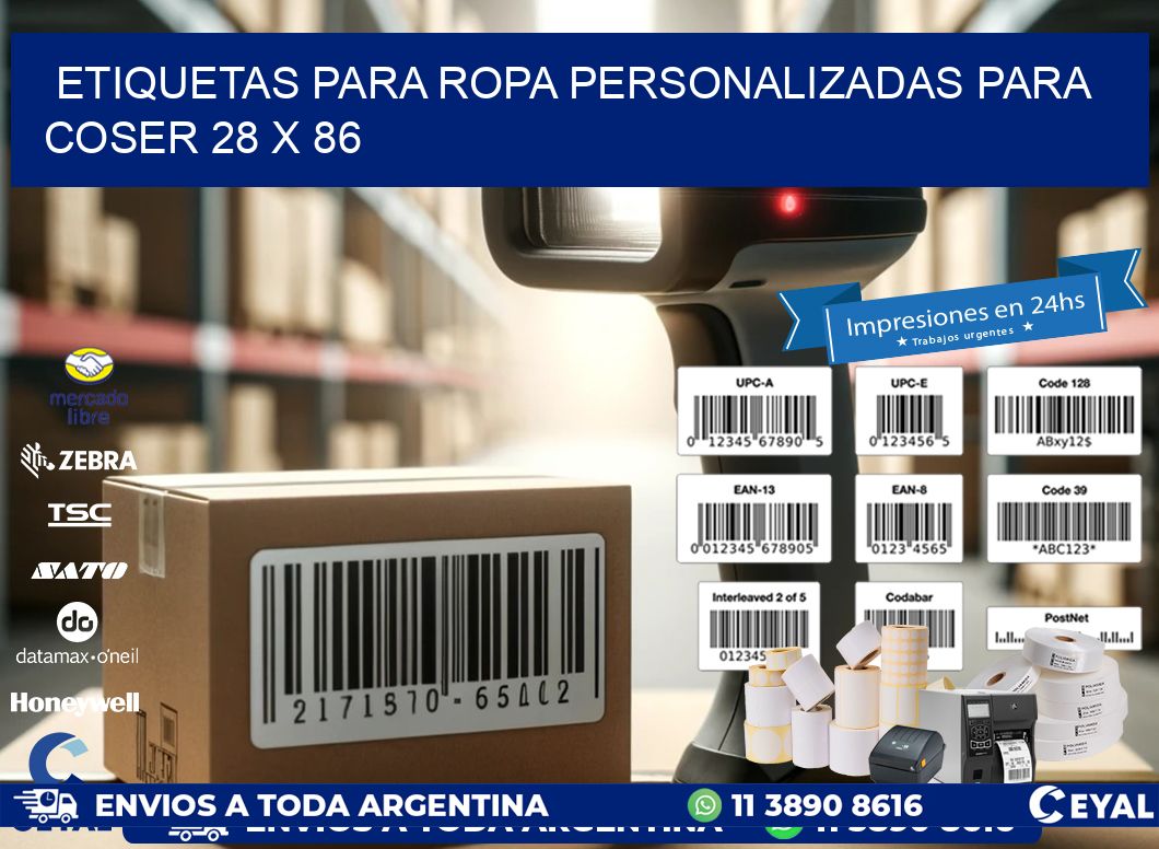 ETIQUETAS PARA ROPA PERSONALIZADAS PARA COSER 28 x 86