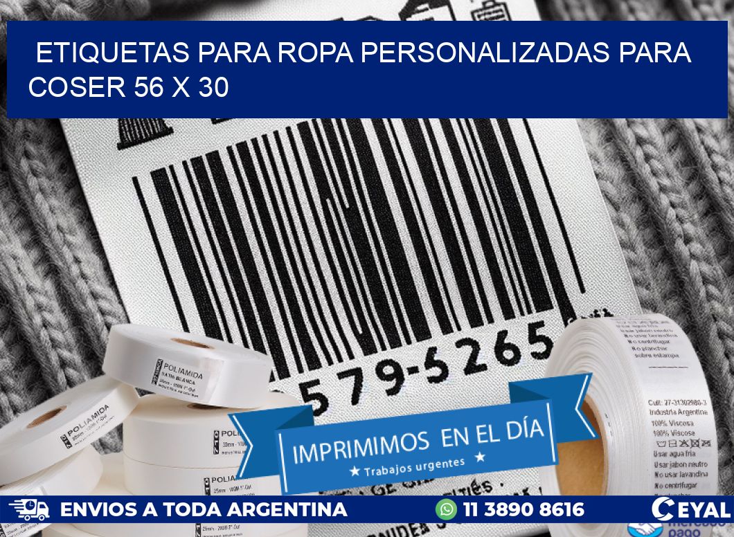 ETIQUETAS PARA ROPA PERSONALIZADAS PARA COSER 56 x 30