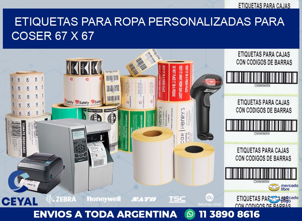 ETIQUETAS PARA ROPA PERSONALIZADAS PARA COSER 67 x 67