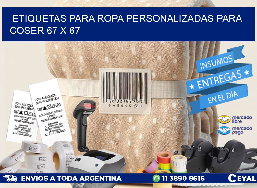 ETIQUETAS PARA ROPA PERSONALIZADAS PARA COSER 67 x 67