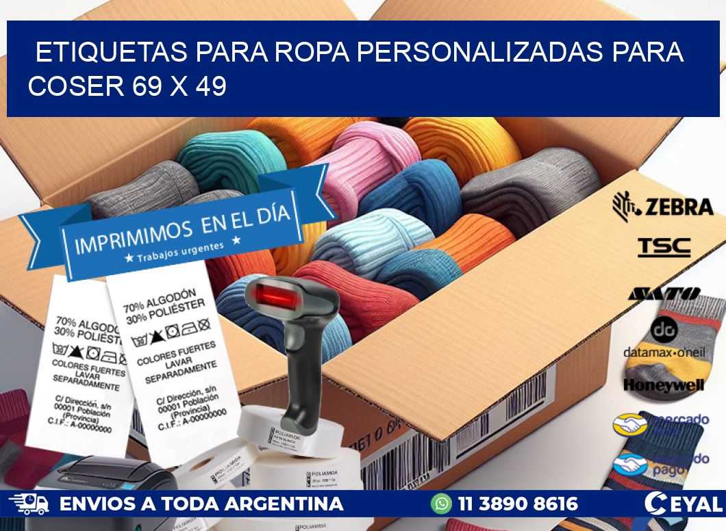 ETIQUETAS PARA ROPA PERSONALIZADAS PARA COSER 69 x 49