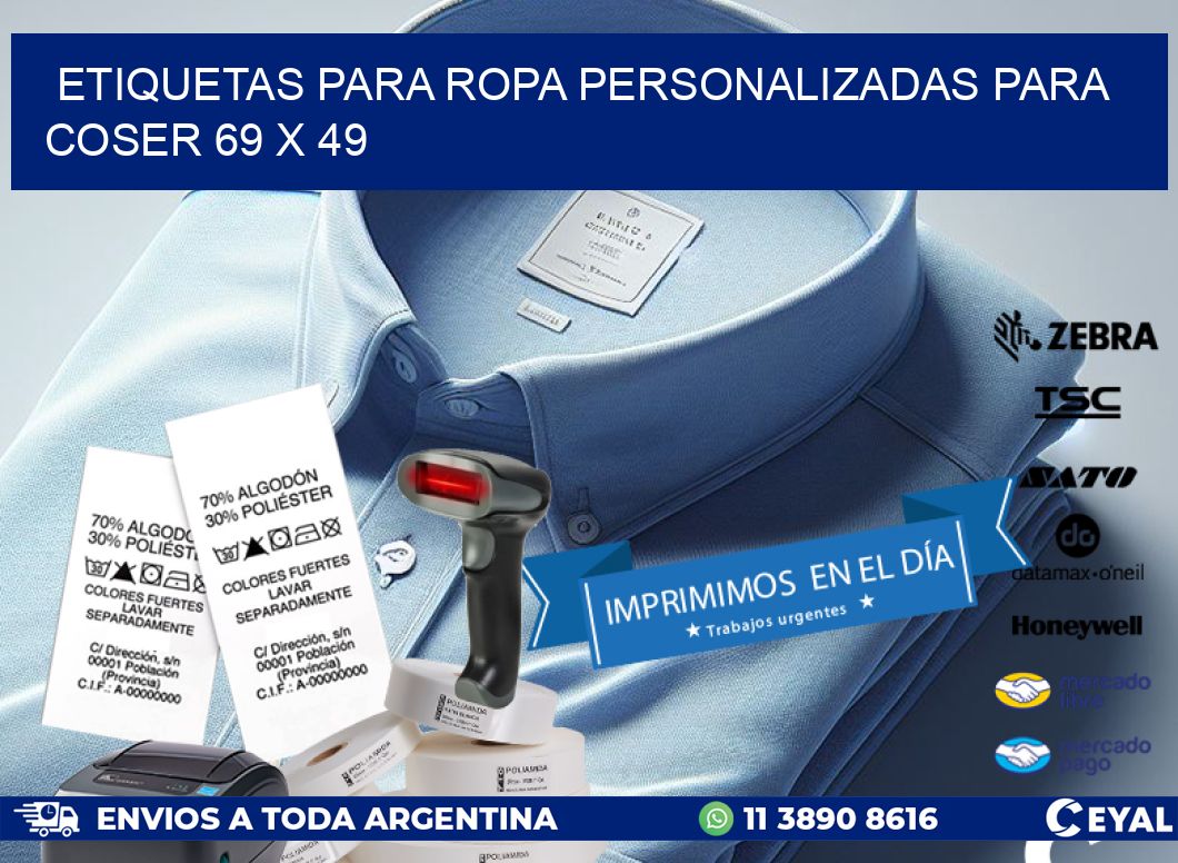 ETIQUETAS PARA ROPA PERSONALIZADAS PARA COSER 69 x 49