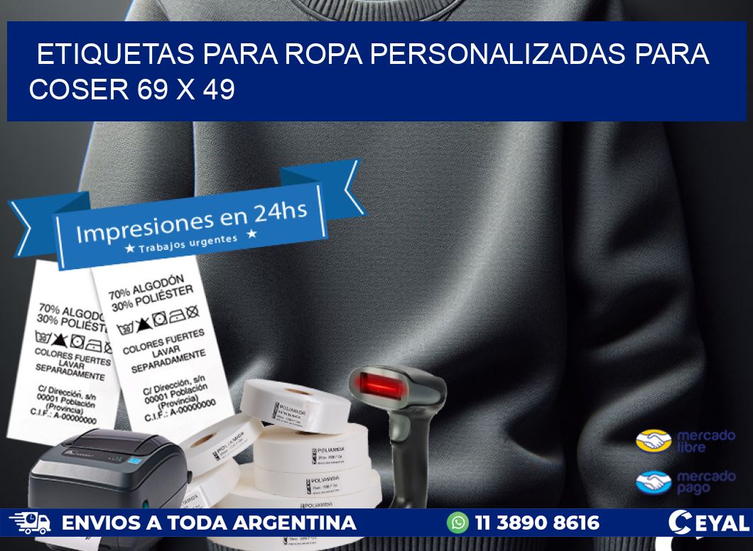ETIQUETAS PARA ROPA PERSONALIZADAS PARA COSER 69 x 49
