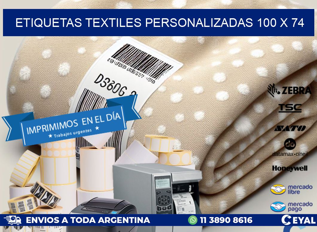 ETIQUETAS TEXTILES PERSONALIZADAS 100 x 74