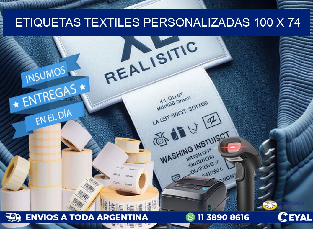 ETIQUETAS TEXTILES PERSONALIZADAS 100 x 74