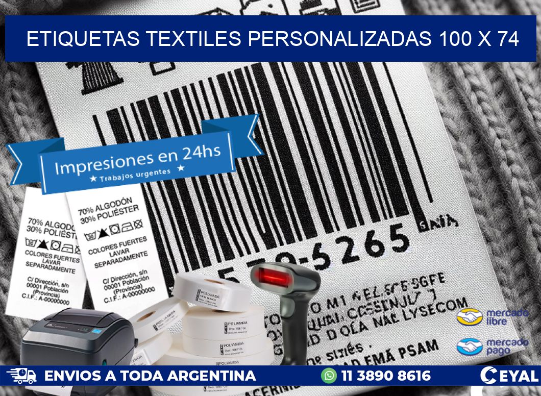 ETIQUETAS TEXTILES PERSONALIZADAS 100 x 74