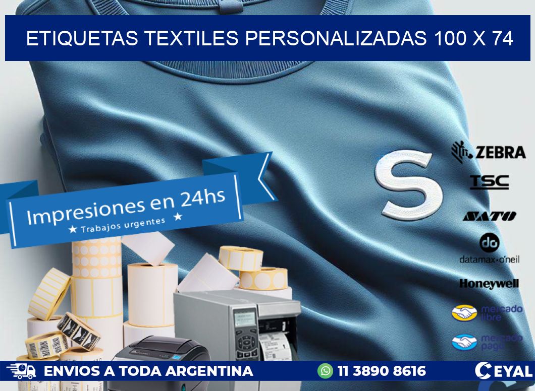 ETIQUETAS TEXTILES PERSONALIZADAS 100 x 74