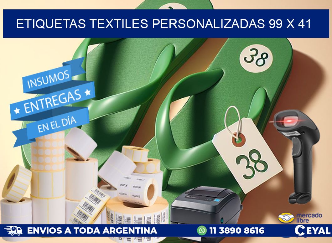 ETIQUETAS TEXTILES PERSONALIZADAS 99 x 41