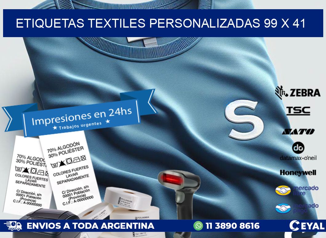 ETIQUETAS TEXTILES PERSONALIZADAS 99 x 41
