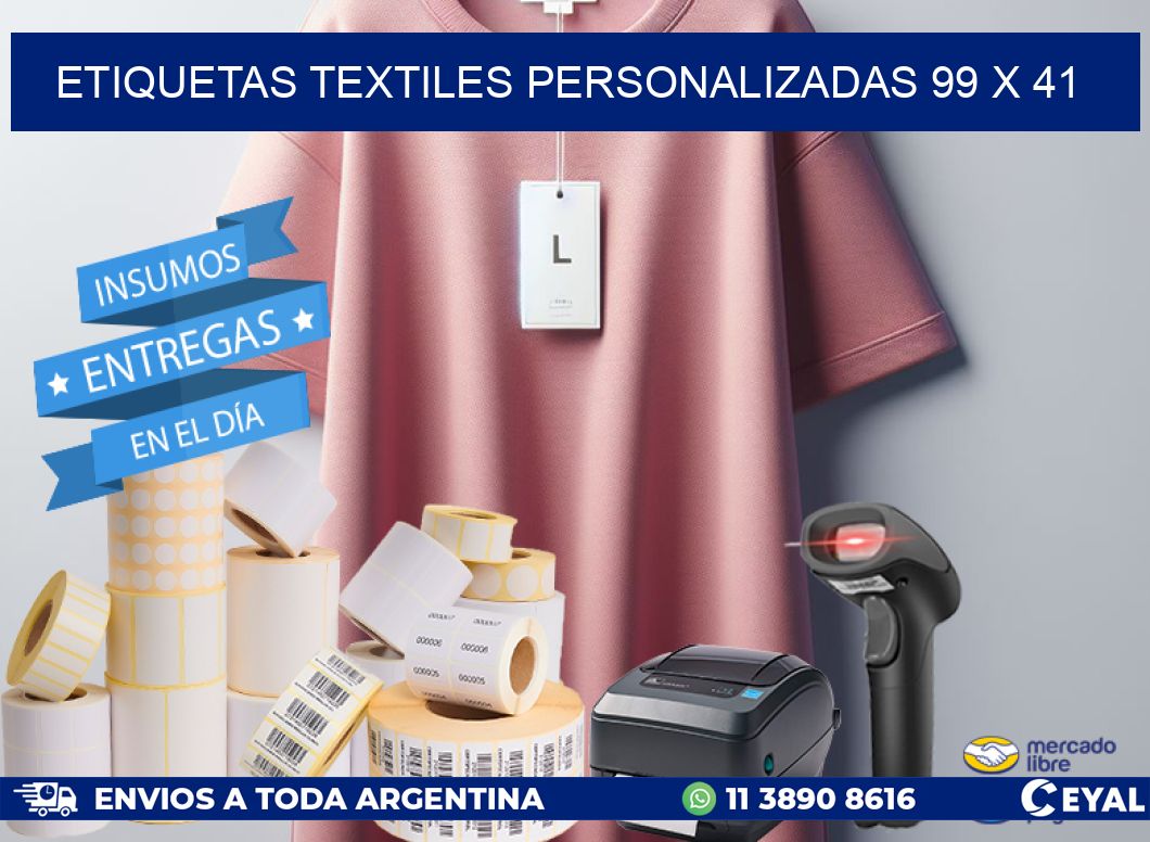 ETIQUETAS TEXTILES PERSONALIZADAS 99 x 41