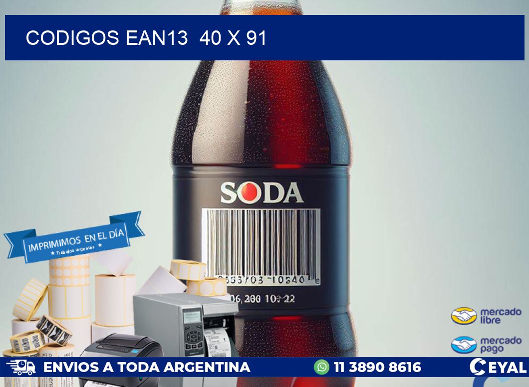 CODIGOS EAN13  40 x 91