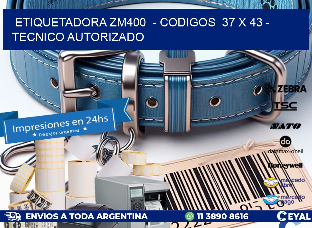 ETIQUETADORA ZM400  - CODIGOS  37 x 43 - TECNICO AUTORIZADO