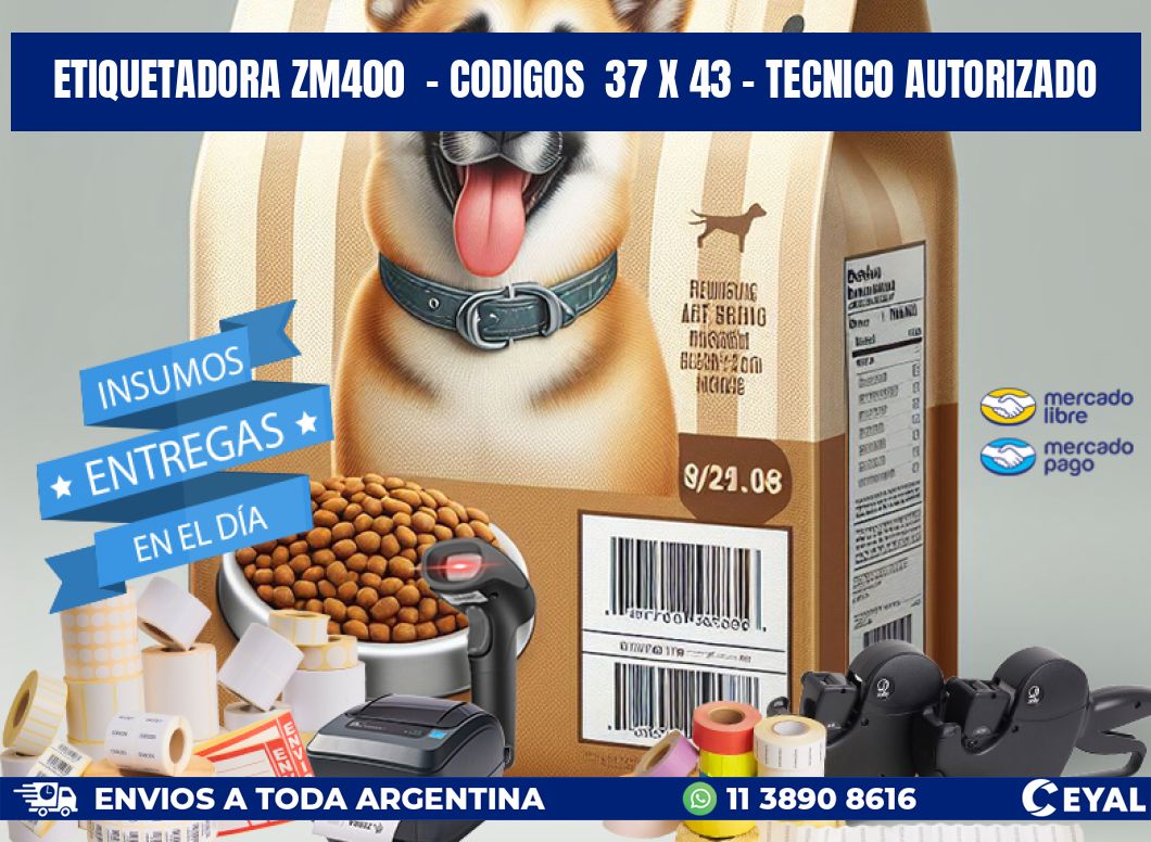 ETIQUETADORA ZM400  - CODIGOS  37 x 43 - TECNICO AUTORIZADO