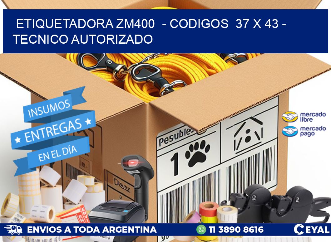 ETIQUETADORA ZM400  - CODIGOS  37 x 43 - TECNICO AUTORIZADO