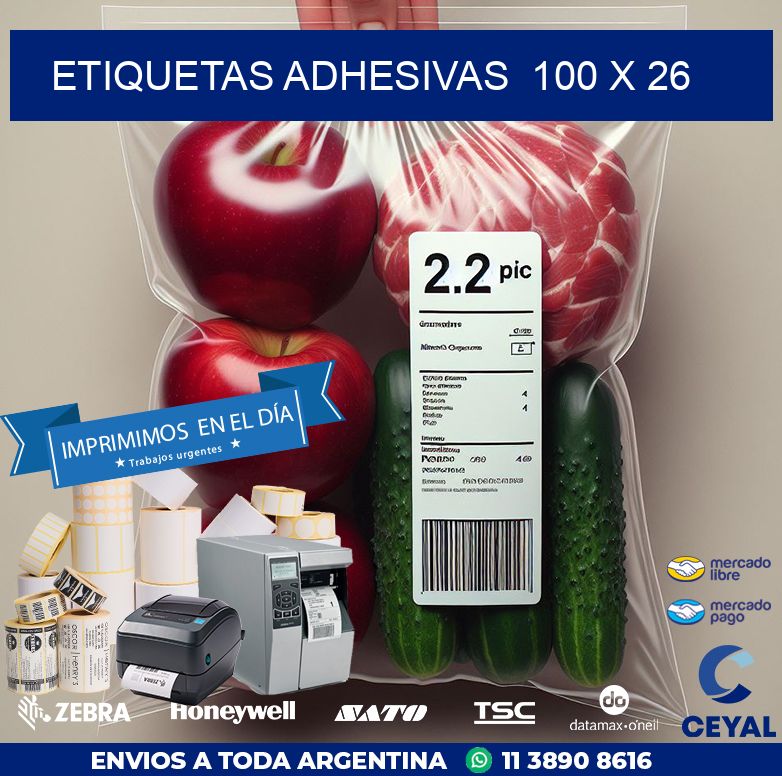 ETIQUETAS ADHESIVAS  100 x 26